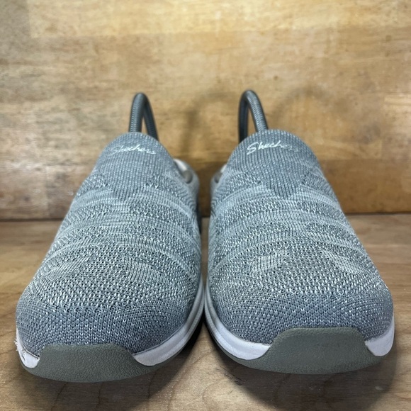 Skechers Commute Time Knitastic SPARKLE Womens Sz 9 Slip On Shoes Sneakers Gray - Picture 2 of 8